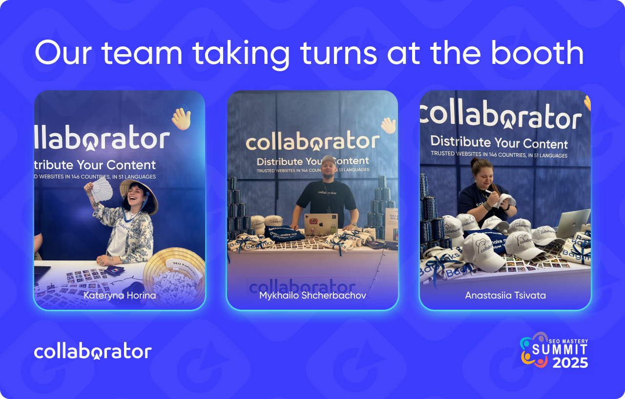 Collaborator team at the conference booth